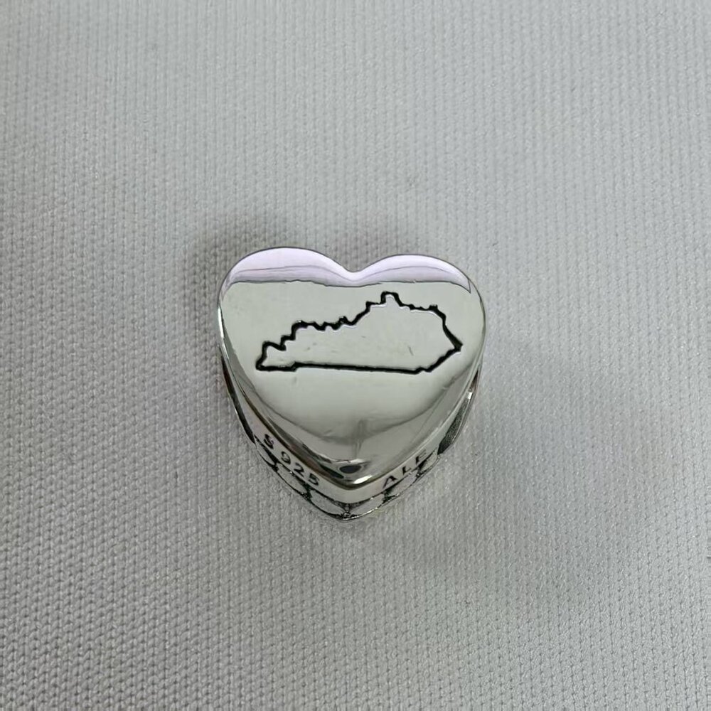 Pandora Y'ALL Exclusive Travel Heart Charm Pendant, S925 Silver Jewelry